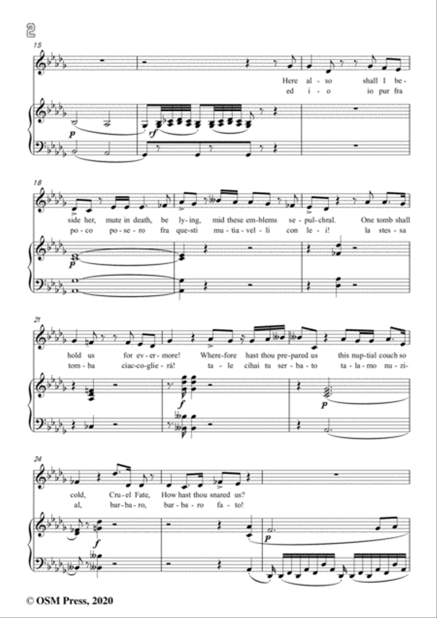 Vaccai-Ah! Se tu dormi,svegliati,in D flat Major,for Voice and Piano Voice Solo scores gallery preview page 4