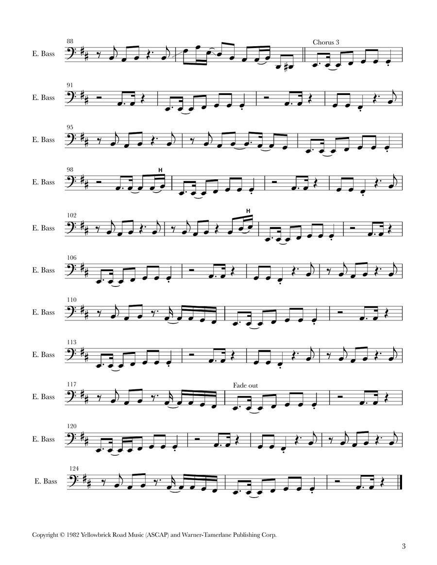 P.y.t. (pretty Young Thing) Bass Guitar Tablature scores gallery preview page 3