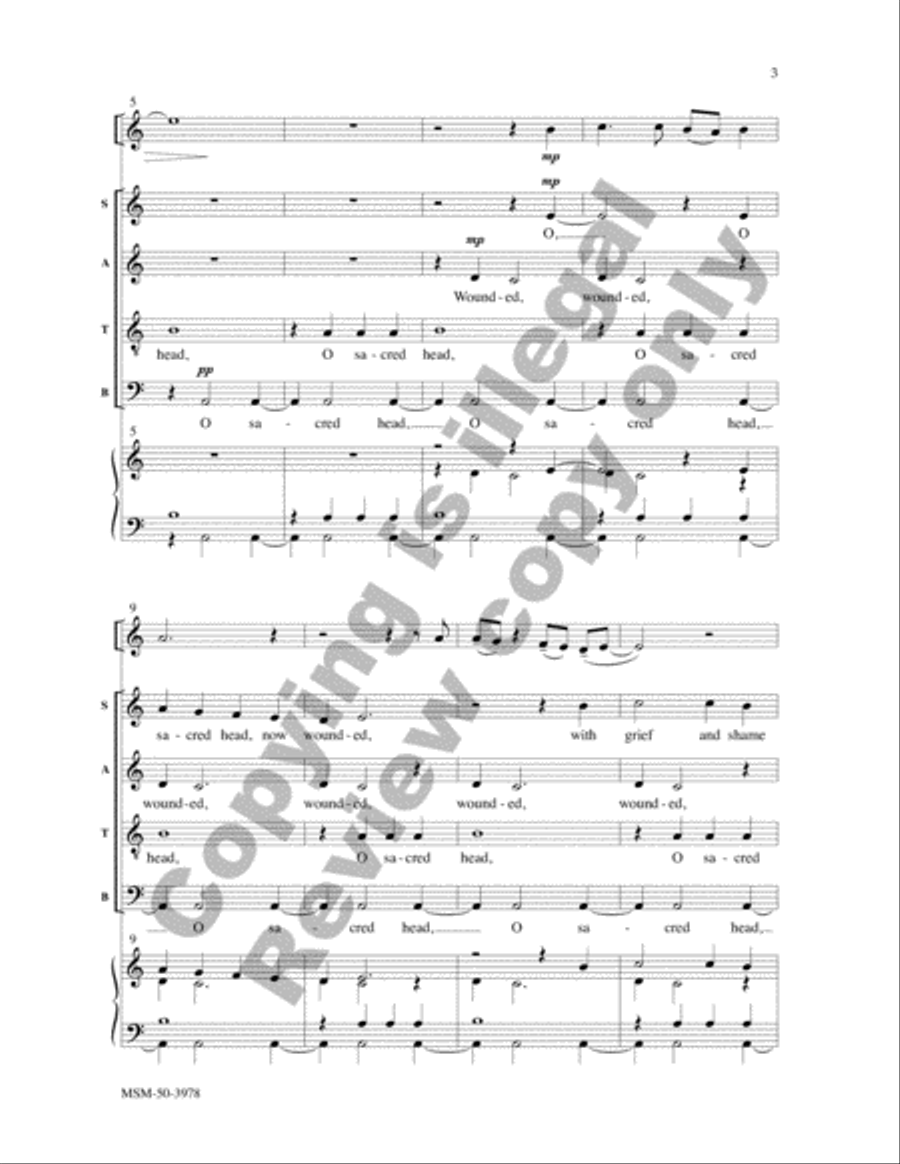 O Sacred Head, Now Wounded Divisi scores gallery preview page 3