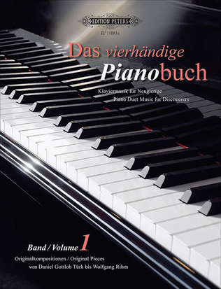 Book cover for "Das vierhandige Pianobuch, Band 1 - Klaviermusik fur Neugierige- (Originalkompositionen von Daniel Gottlob Turk bis Wolfgang Rihm)"