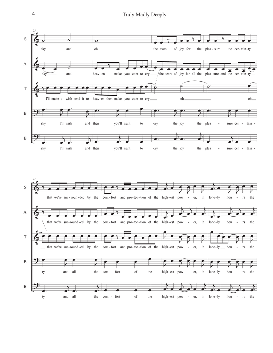 Truly, Madly, Deeply Truly, Madly, Deeply 4-Part scores gallery preview page 4
