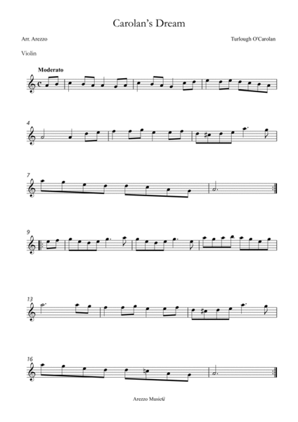 carolan's dream - violin and bassoon sheet music turlough'o carolan image number null