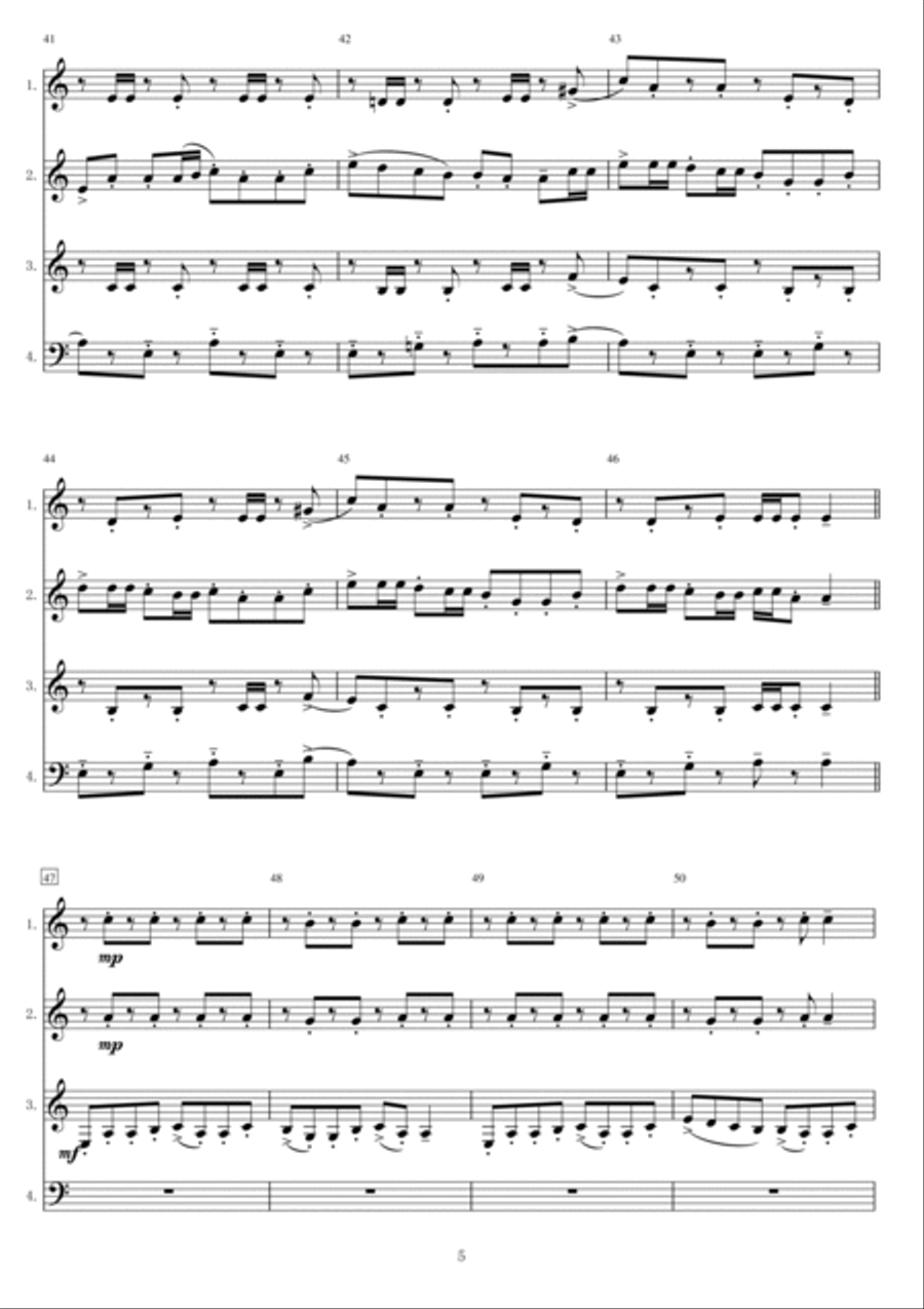 [Horn Quartet] Two Folksongs of Finland Brass Ensemble scores gallery preview page 5