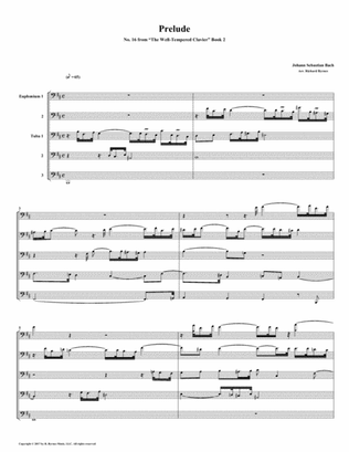Prelude 16 from Well-Tempered Clavier, Book 2 (Euphonium-Tuba Quintet)