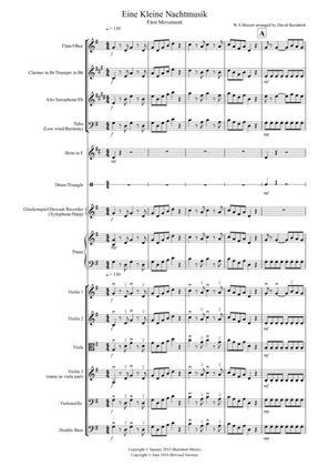 Eine Kleine (1st movement) for Flexible School Ensemble/Orchestra