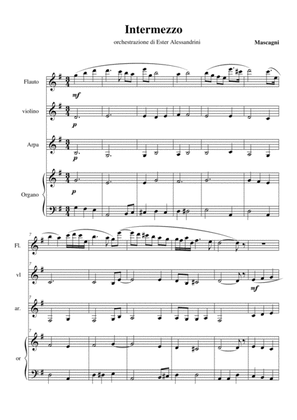 Intermezzo from "Cavalleria Rusticana". Flute, violin, harp and organ quartet