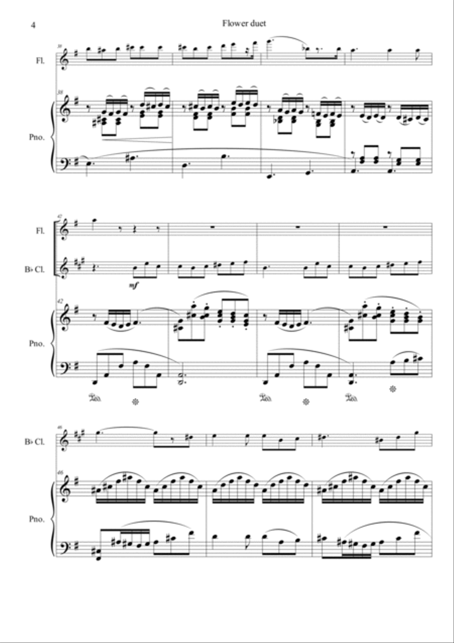 Flower duet (from Lakmé) B-Flat Clarinet scores gallery preview page 4