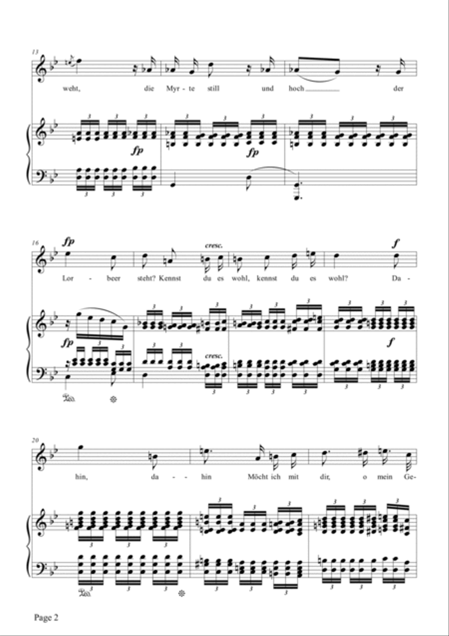 Schumann-Mignon(Kennst du das Land),Op.98a No.1 in g minor Voice scores gallery preview page 3