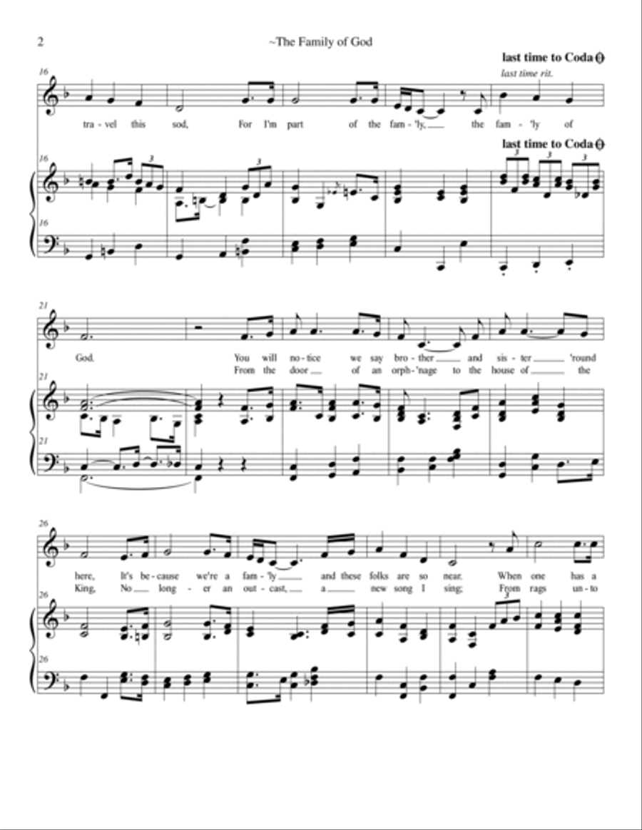 The Family Of God The Family Of God Medium Voice scores gallery preview page 2