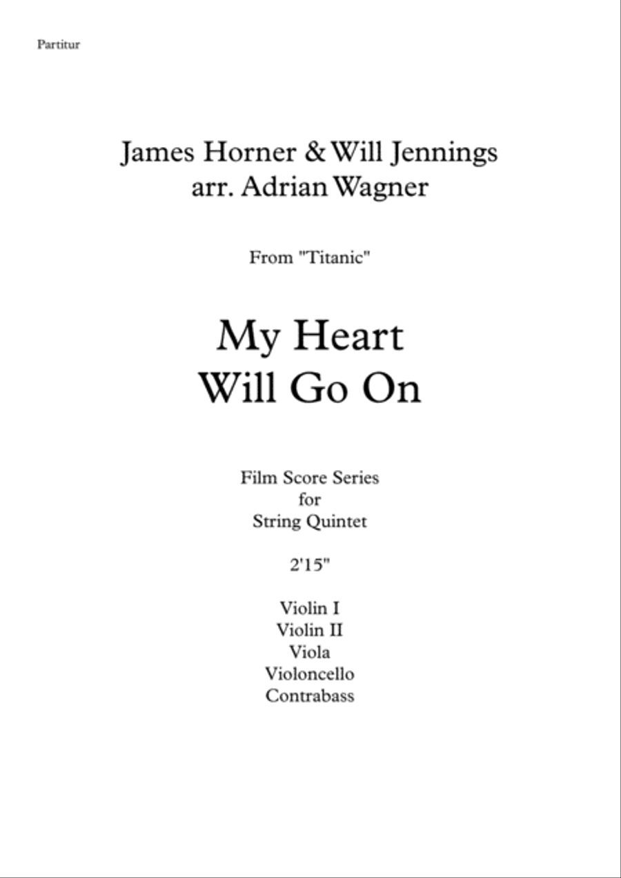 My Heart Will Go On (love Theme From 'titanic') String Quintet scores gallery preview page 2