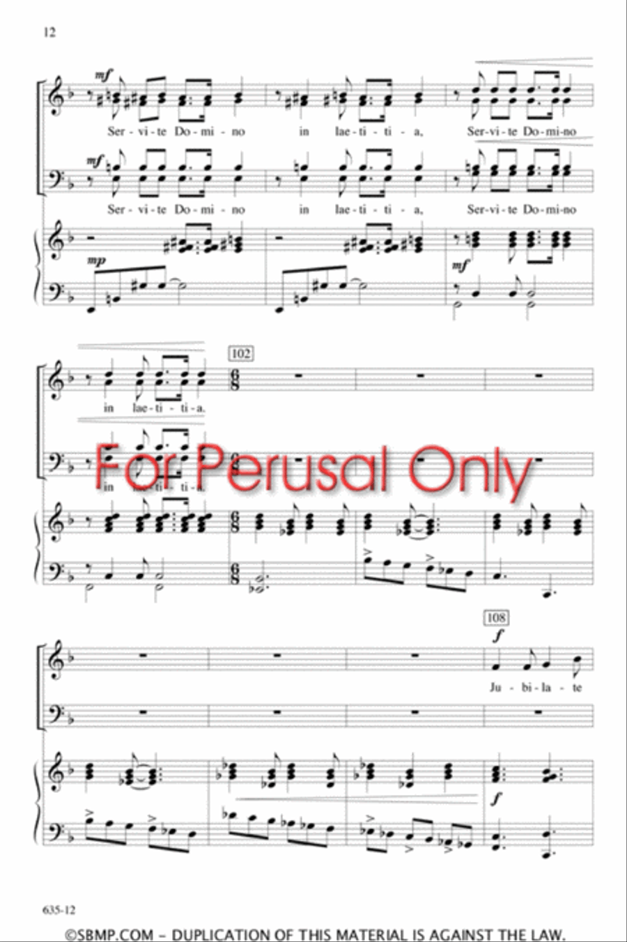 Jubilate Deo - SATB Octavo 4-Part scores gallery preview page 11