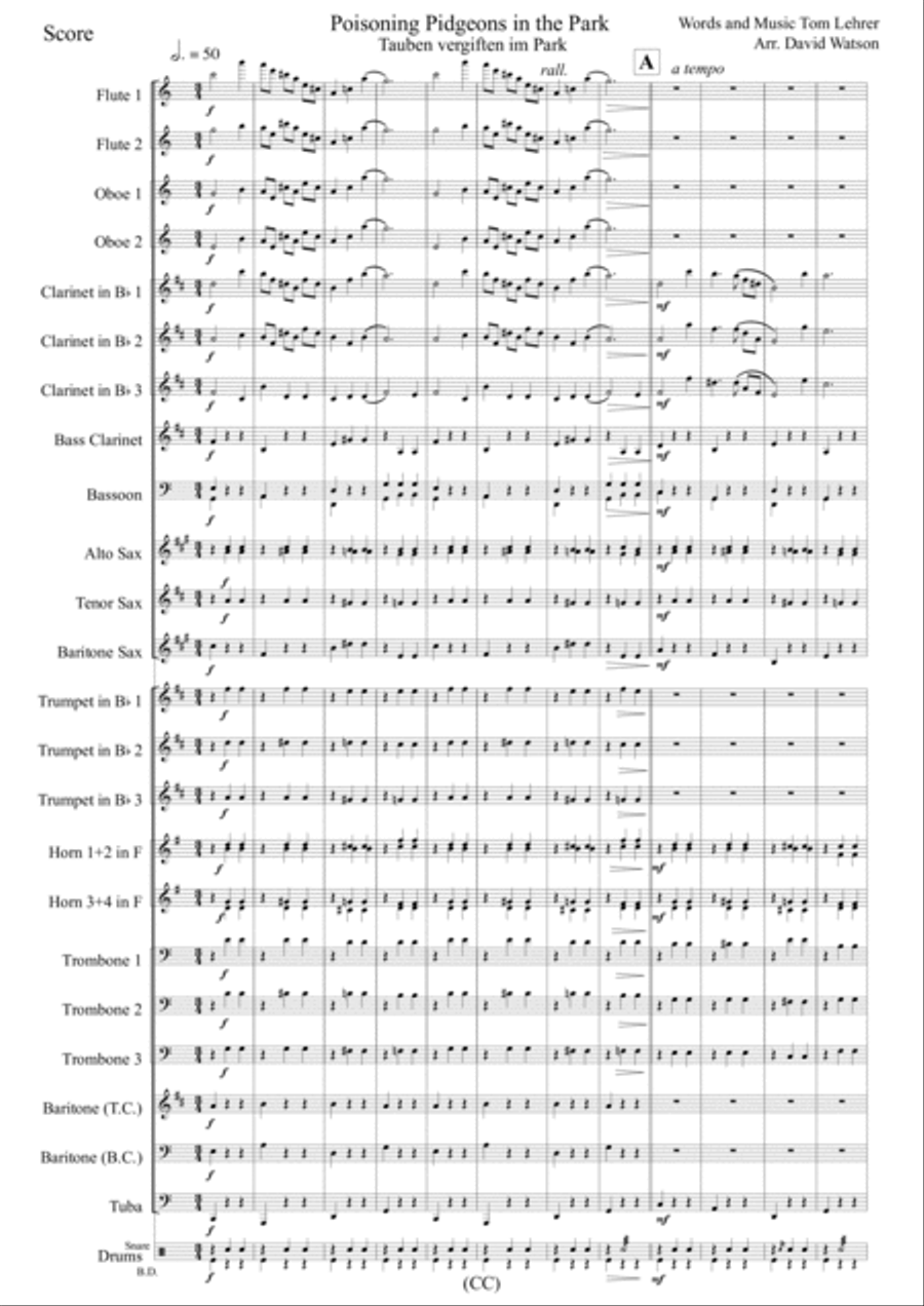 Poisoning Pigeons in the Park Concert Band scores gallery preview page 2
