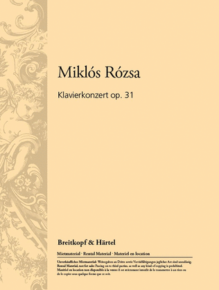 Book cover for Piano Concerto Op. 31