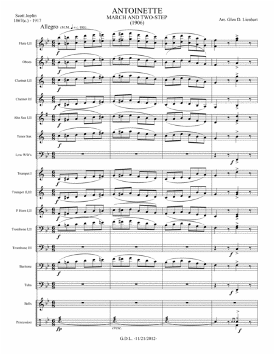 Antoinette March Antoinette March Concert Band scores gallery preview page 1