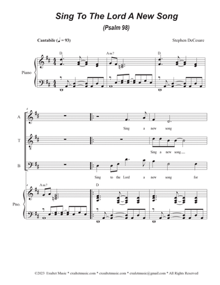 Sing To The Lord A New Song (Psalm 98) (SATB)