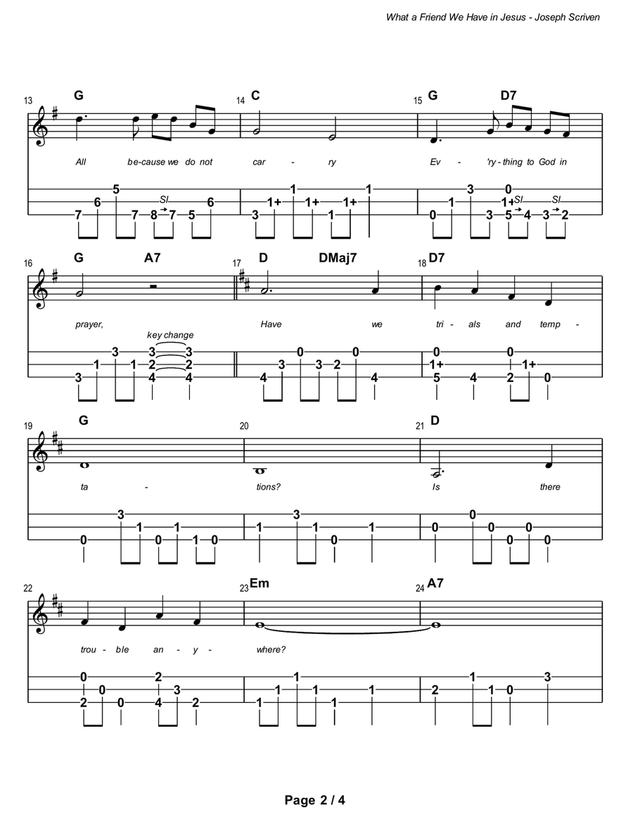What a Friend We Have In Jesus Dulcimer scores gallery preview page 3