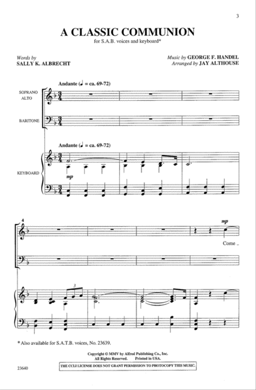 A Classic Communion A Classic Communion 3-Part scores gallery preview page 2
