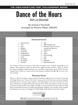 Book cover for Dance of the Hours: Score