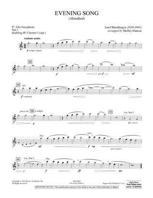 Evening Song (Abendlied) - Pt.1 - Alto Saxophone