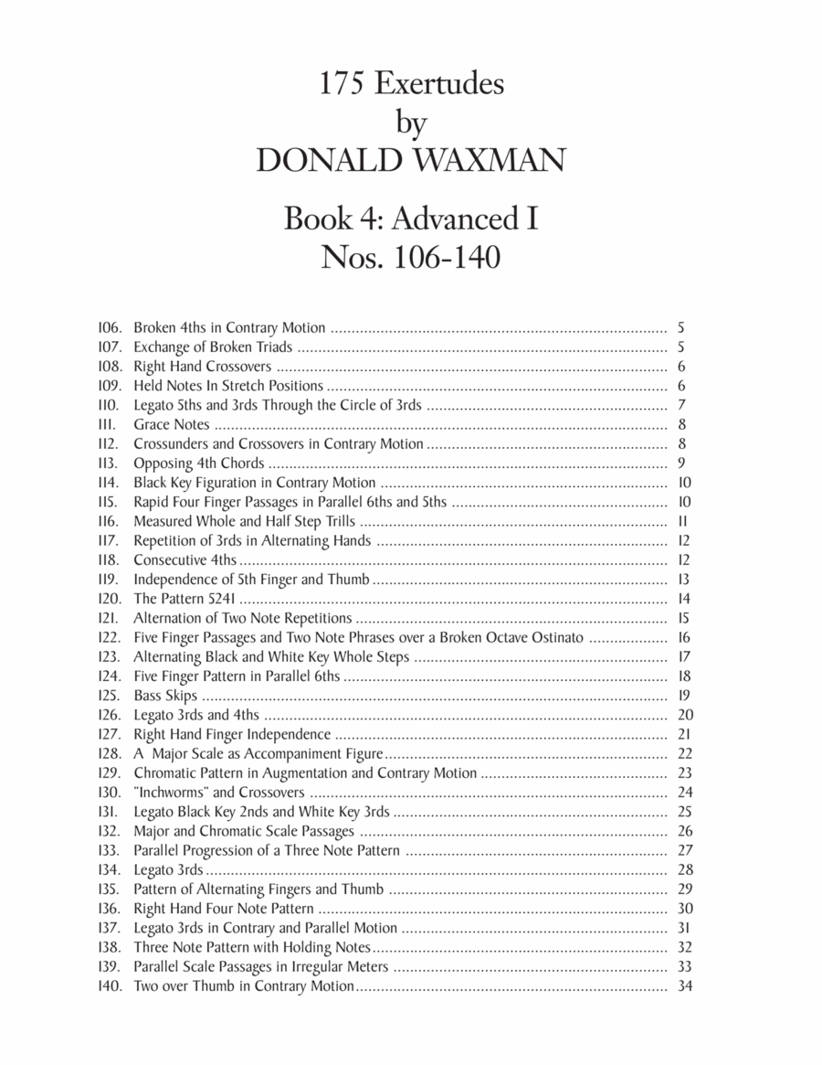 175 Exertudes, Book 4: Advanced I Piano Solo scores gallery preview page 1