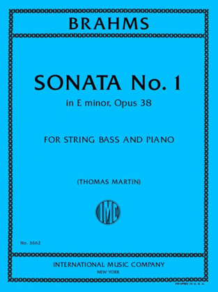 Book cover for Sonata No. 1 In E Minor, Opus 38