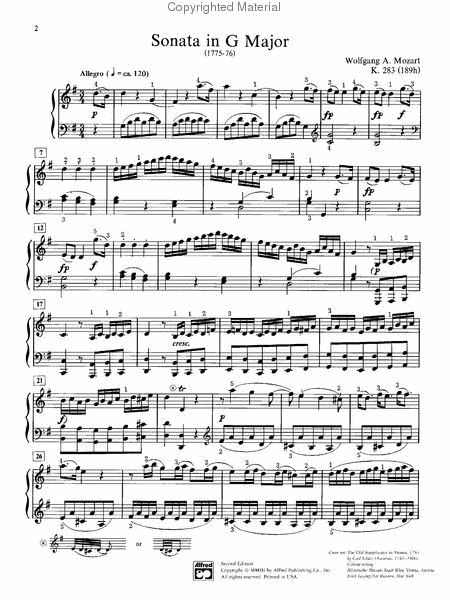 Sonata in G Major, K. 283