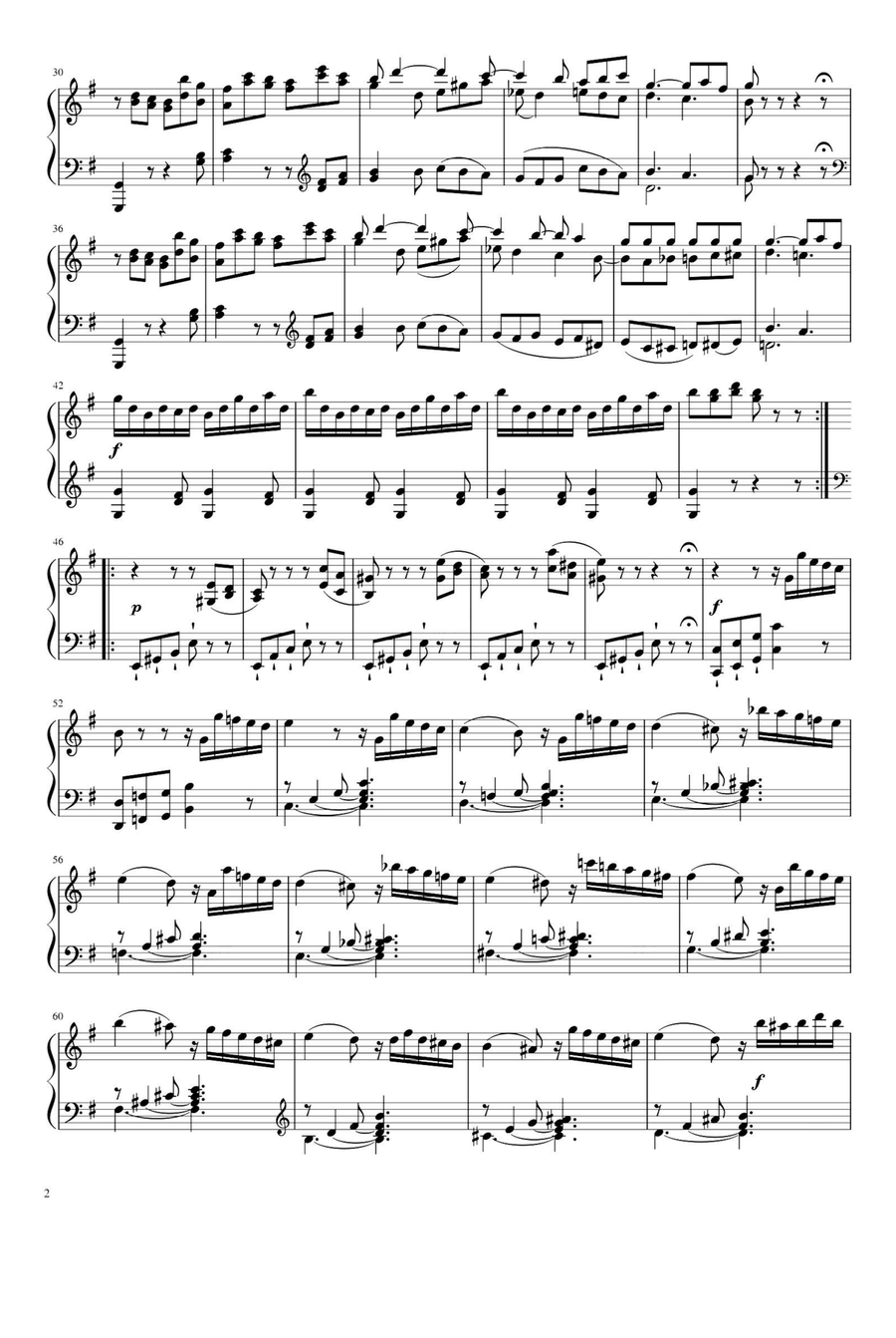 Sonata in E minor Hob XVI 34 Movement I - Franz Joseph Haydn Piano Solo scores gallery preview page 2