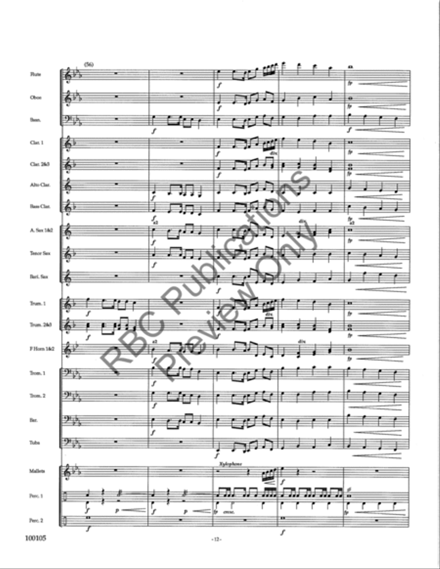 Santa Fe Trail (Score) Concert Band scores gallery preview page 15