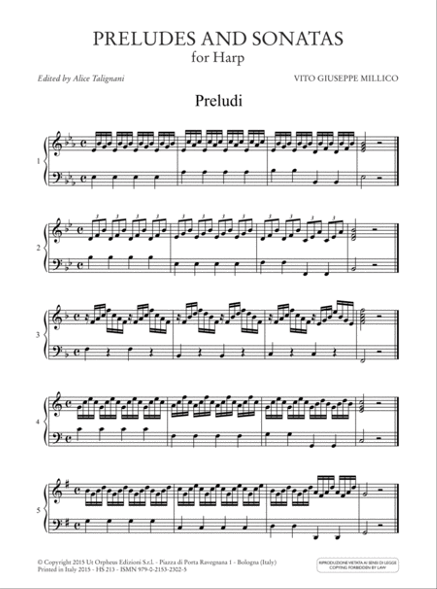 Preludes and Sonatas for Harp Harp scores gallery preview page 2