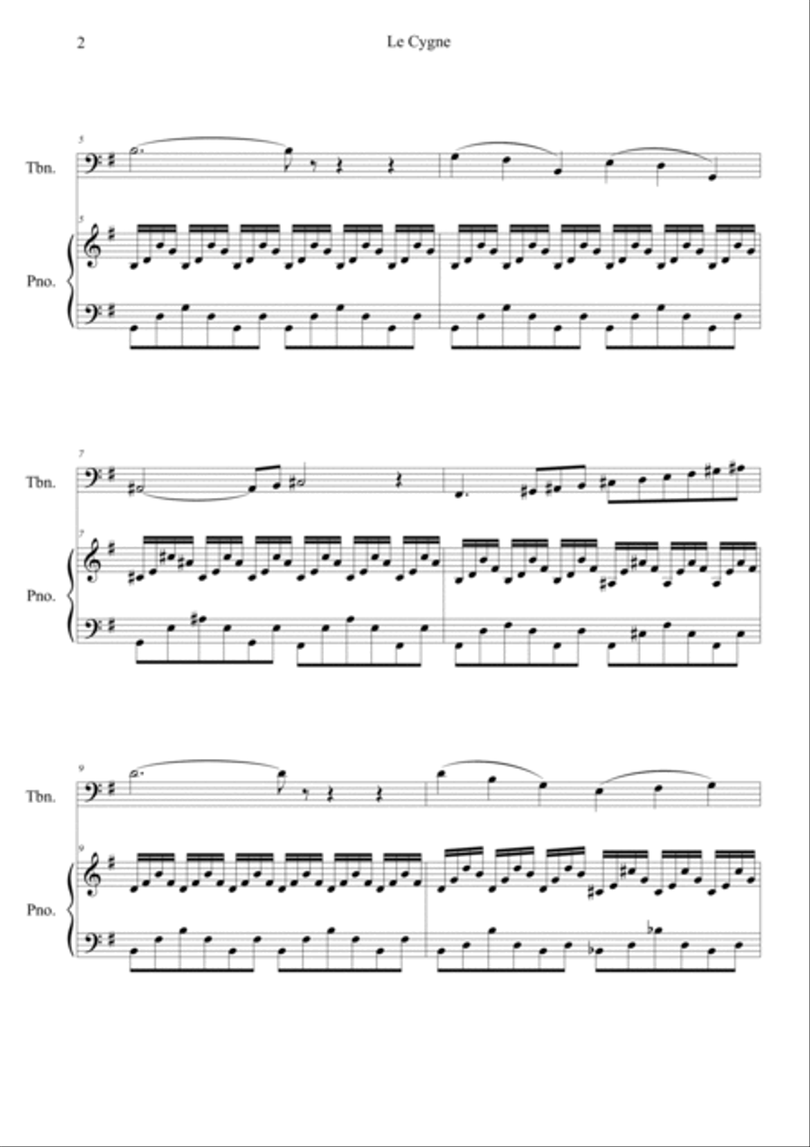 Le Cygne (Le Carnaval des Animaux) Easy Piano scores gallery preview page 2