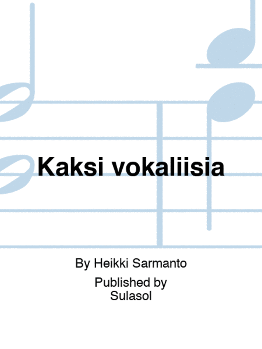 Kaksi vokaliisia Voice Solo scores gallery preview page 1
