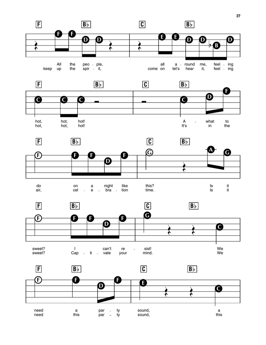 Hot Hot Hot Electronic Keyboard scores gallery preview page 2