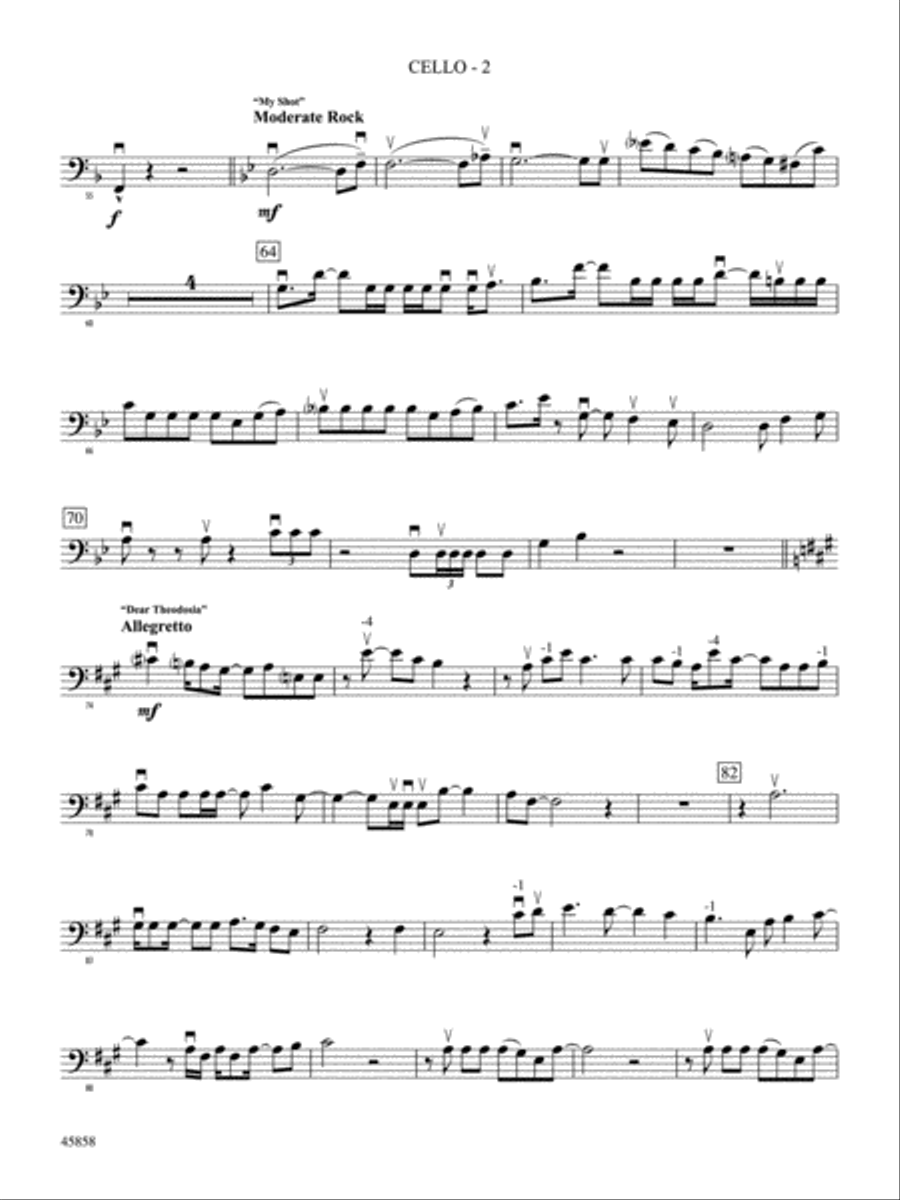 Hamilton, Suite from: Cello Full Orchestra scores gallery preview page 2