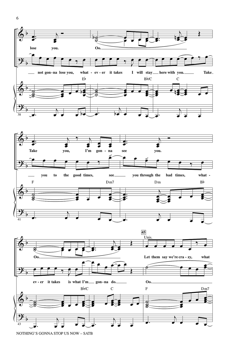 Nothing's Gonna Stop Us Now (arr. Kirby Shaw) 4-Part scores gallery preview page 5