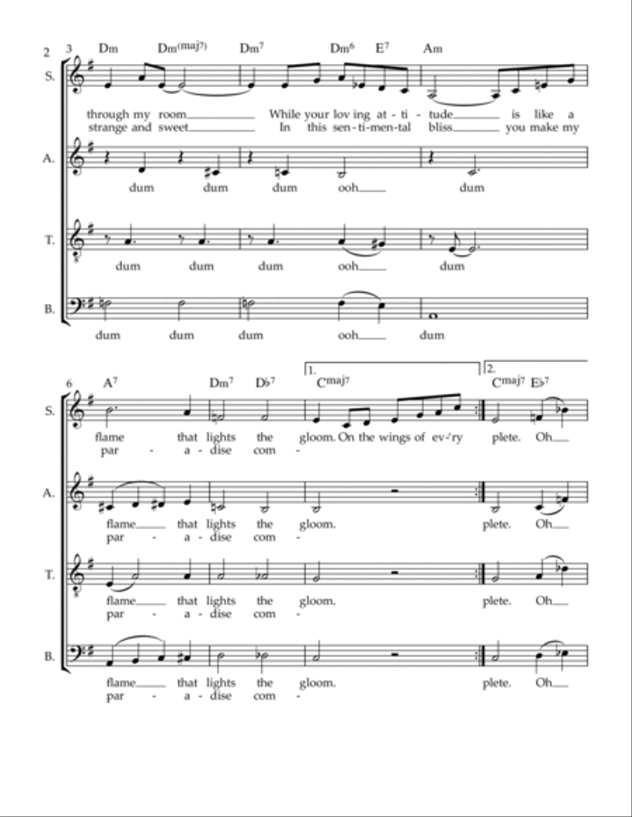 In A Sentimental Mood 4-Part scores gallery preview page 2