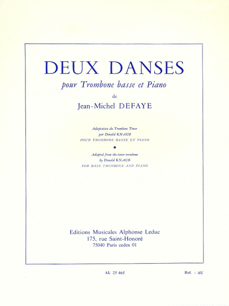 Two Dances, For Bass Trombone And Piano