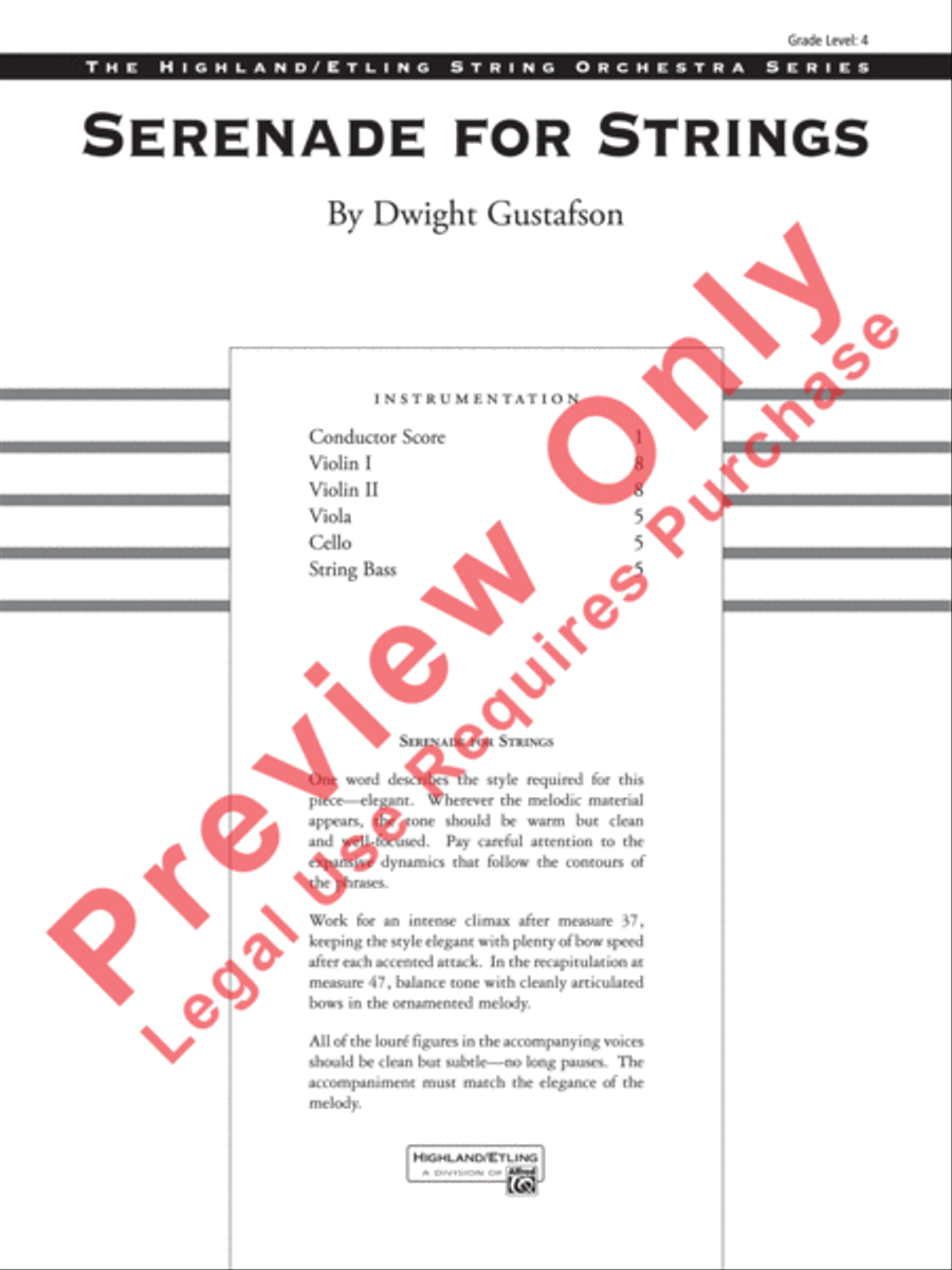 Serenade for Strings String Orchestra scores gallery preview page 2