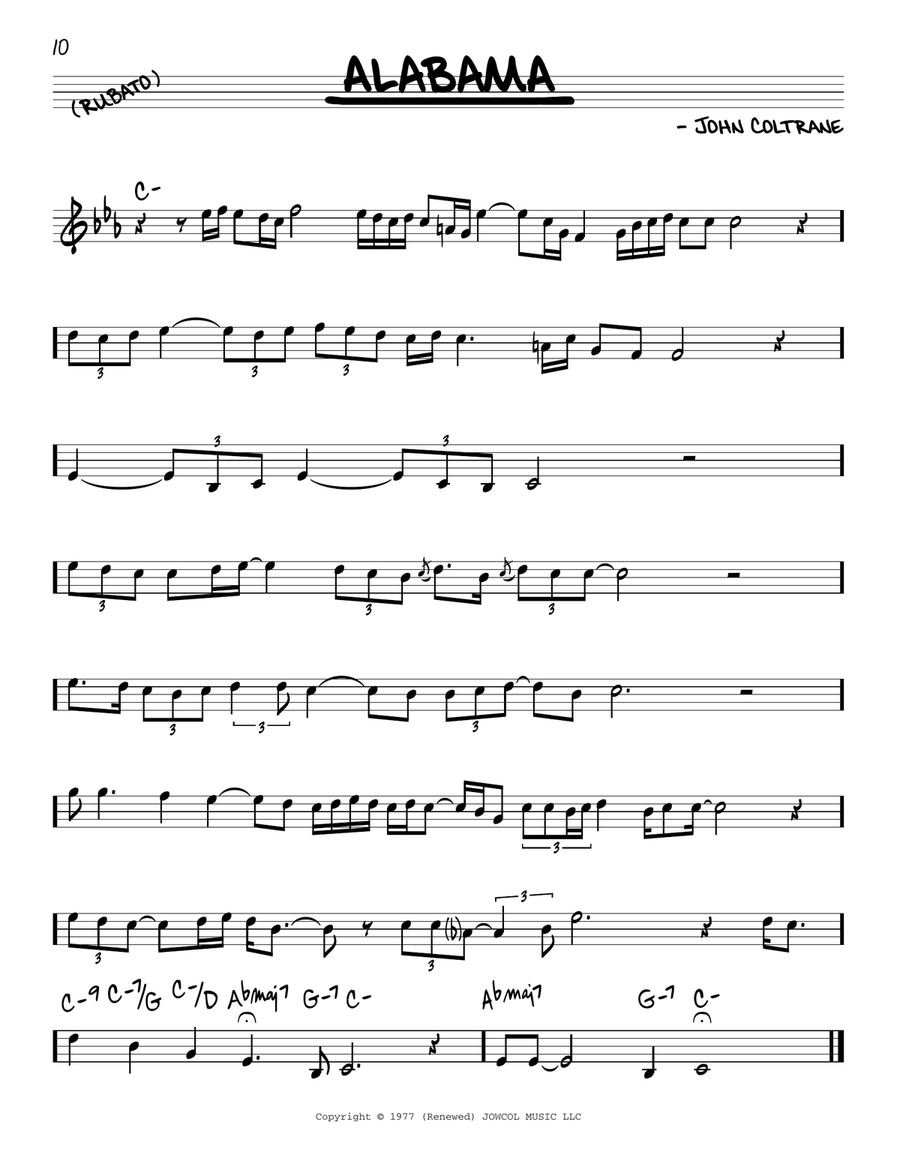 Alabama Piano scores gallery preview page 1