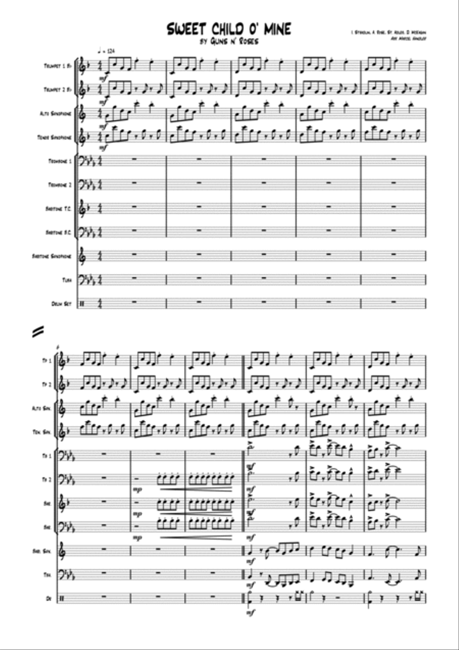 Sweet Child O' Mine Sweet Child O' Mine Tenor Saxophone scores gallery preview page 2