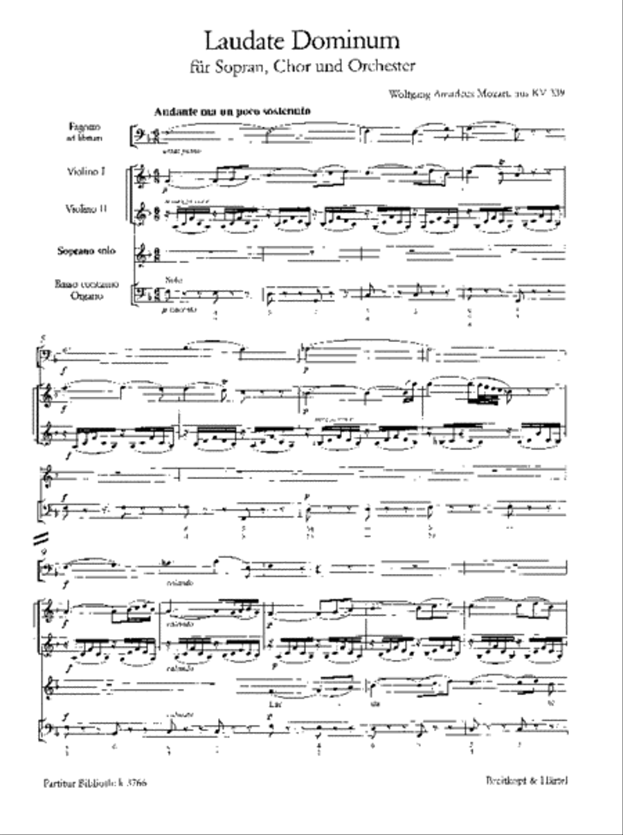 Laudate Dominum from “Vesperae solennes de confessore” K. 339 4-Part scores gallery preview page 2
