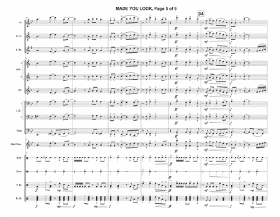 Made You Look Marching Band scores gallery preview page 5