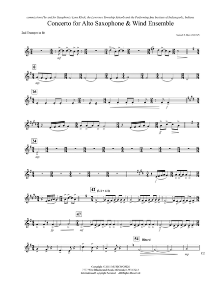 Concerto For Alto Saxophone And Wind Ensemble - Bb Trumpet 2