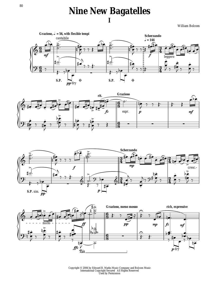 Nine New Bagatelles Piano Solo scores gallery preview page 1