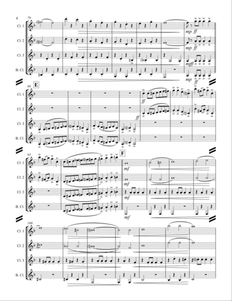 March – Entry of the Gladiators (for Clarinet Quartet) Clarinet Quartet scores gallery preview page 5