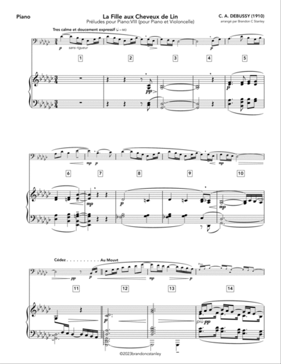 La Fille aux Cheveux de Lin (The Girl with the Flaxen Hair) Piano scores gallery preview page 4