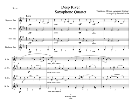 Deep River - Sax Quartet (SATB / AATB) - Intermediate image number null