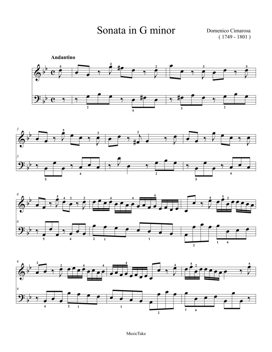 Cimarosa Sonata in G minor