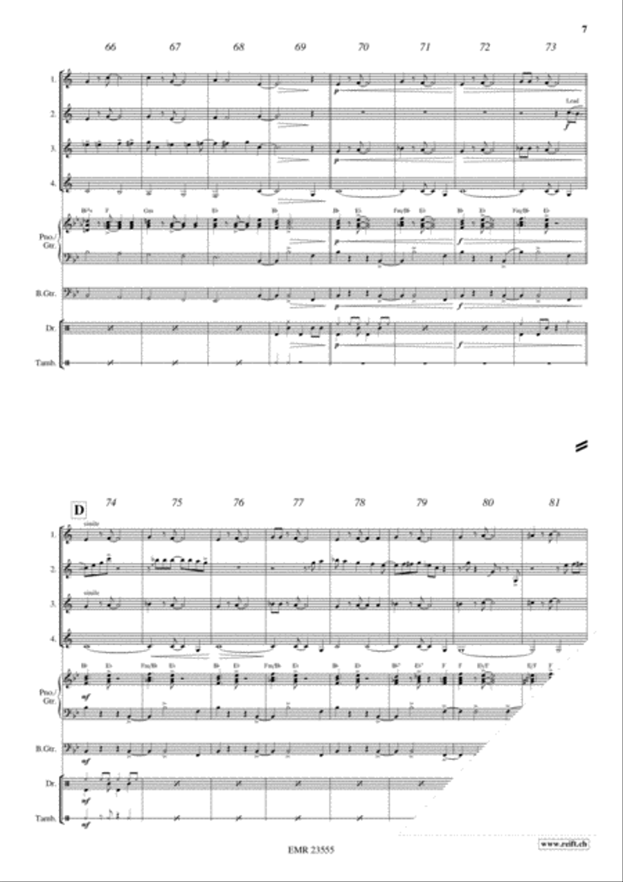 Gospel Time Euphonium Quartet scores gallery preview page 7