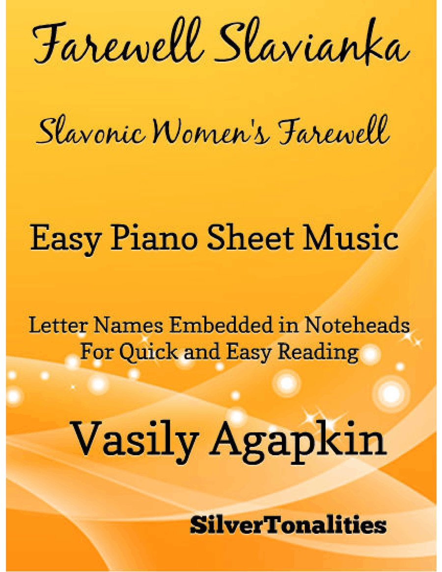 Farewell Slavianka Slavonic Women’s Farewell Easy Piano Sheet Music Easy Piano scores gallery preview page 1