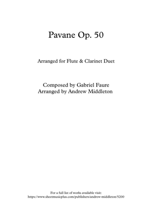Book cover for Pavane Op. 50 arranged for Flute and Clarinet Duet